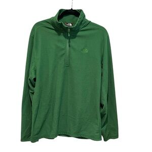 The North face men’s green glacier 1/4 zip fleece pullover size Large